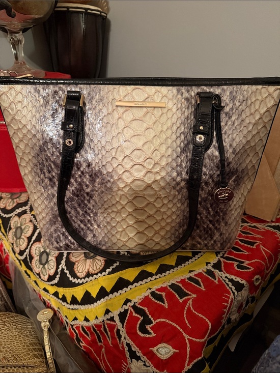 Brahmin Handbags - Brahmin Python-Print Tote Bag in Neutral/Black